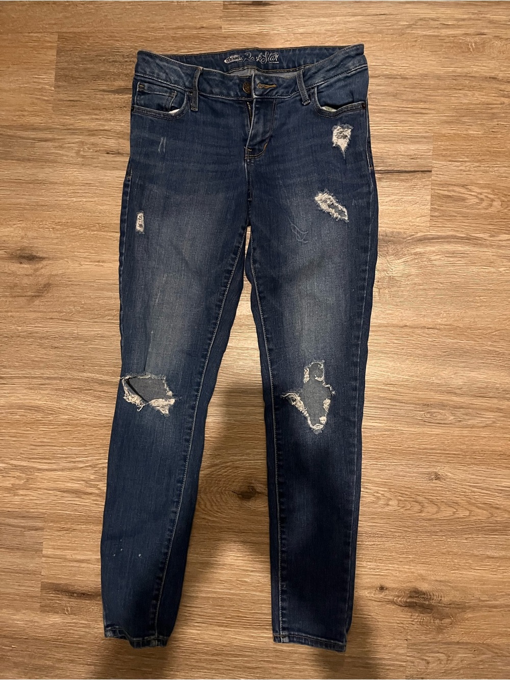 refuge Distressed Dark Blue Skinny Jeans